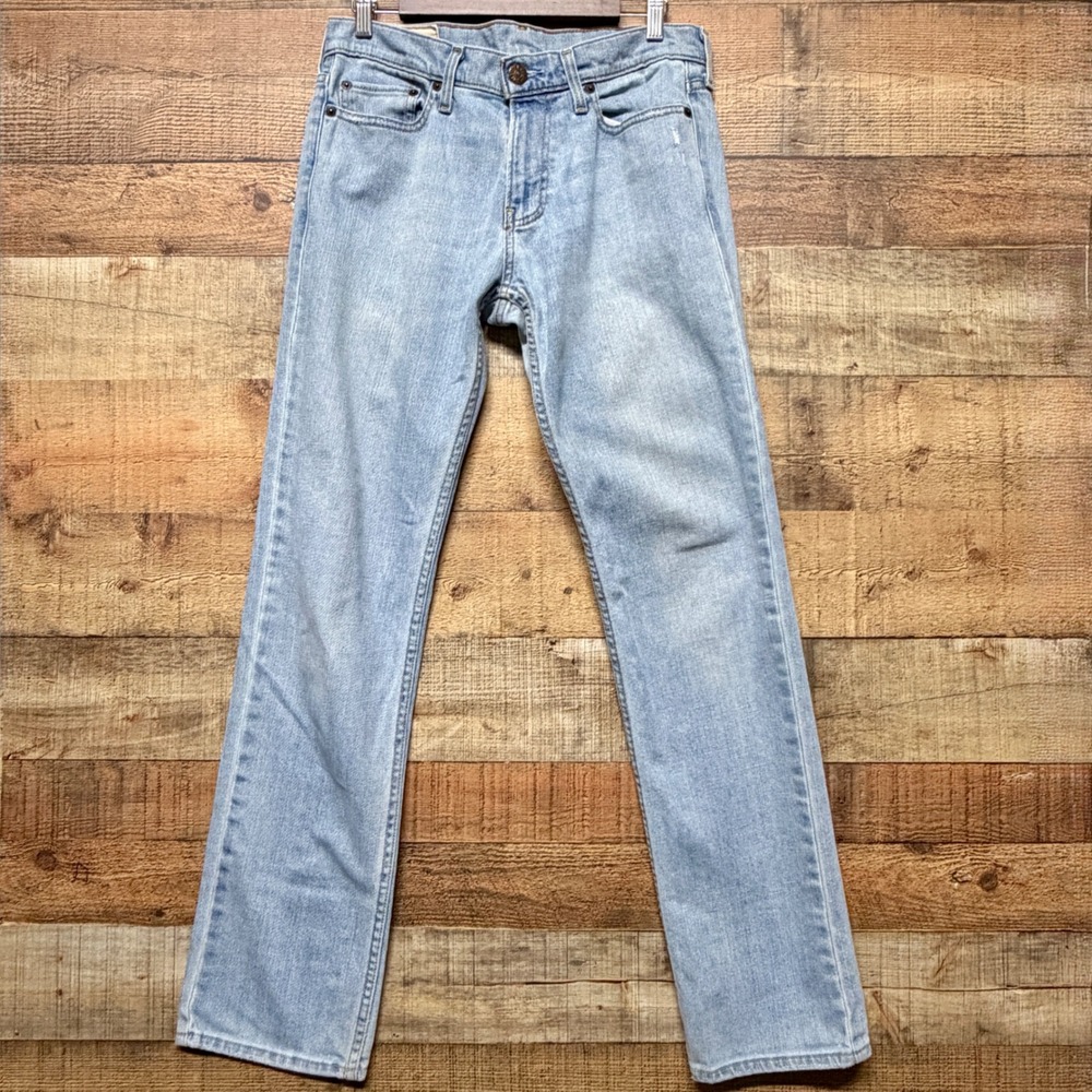 Hollister Slim Straight Jeans Mens 30x32 Light Wash Blue Denim Classic Fit